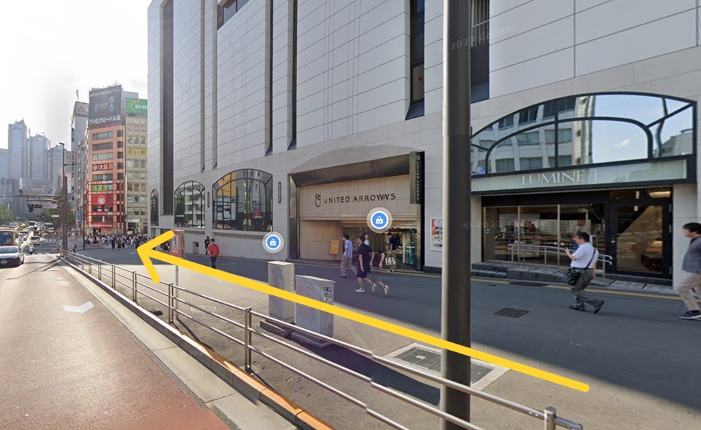 JR「新宿駅」から「ABCクリニック新宿院」への徒歩での道順
