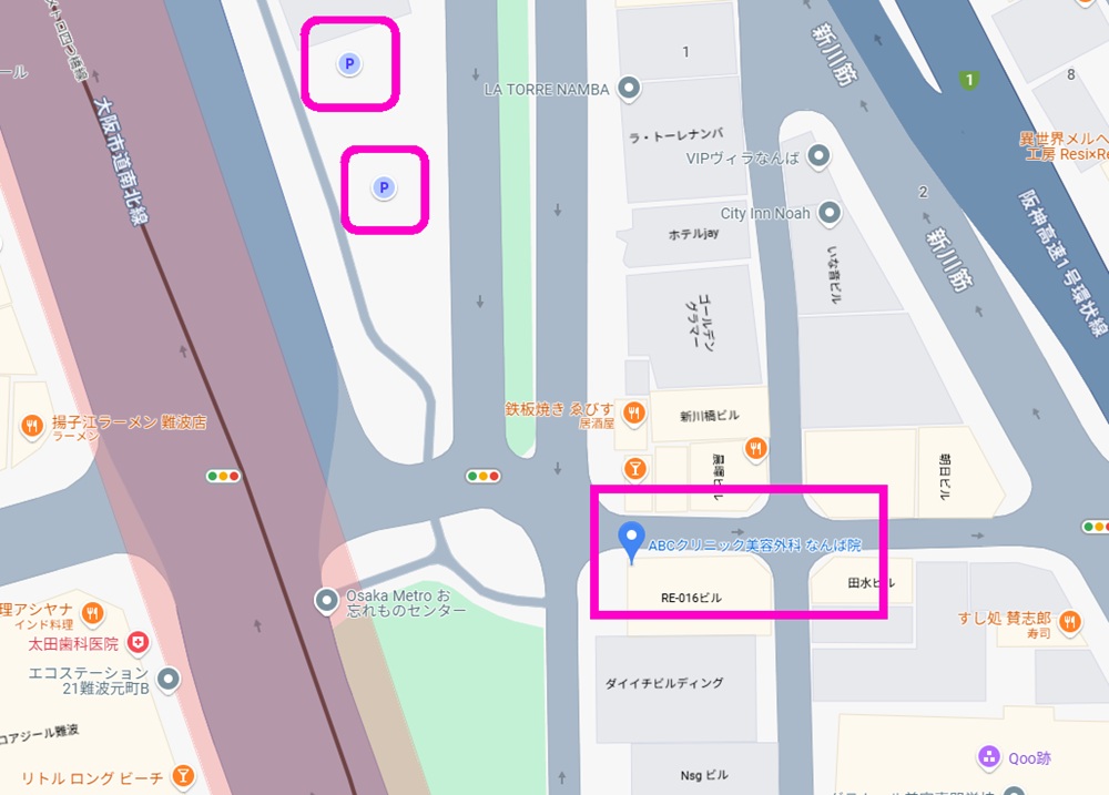 ABCクリニックなんば院の周辺駐車場
