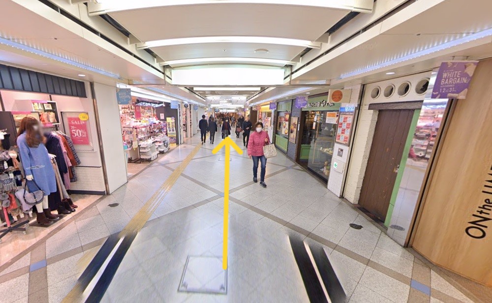 地下鉄「梅田駅」から「ABCクリニック梅田院」への徒歩での道順